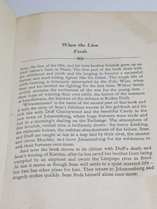 1st Ed 1964 - When the Lion Feeds. Wilbur A. Smith. H/C