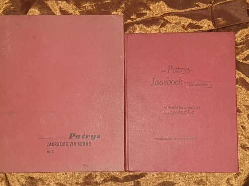 Patrys Jaarboeke - (1958 and 1954), beide hardeblad, vir seuns and dogters.