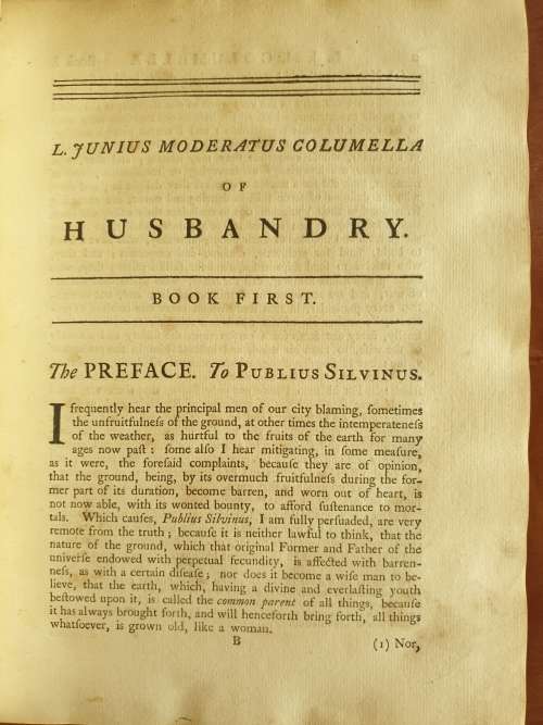 * 1745 * Junius Moderatus Columella of Husbandry in Twelve Books: And his book concerning Trees