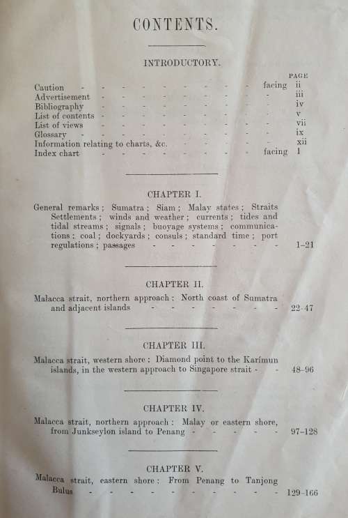 MALACCA STRAIT PILOT - First Ed 1924. Malacca Straight & W/C Sumatra