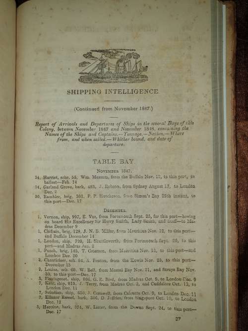 * 1849 * The Cape of Good Hope Almanac.