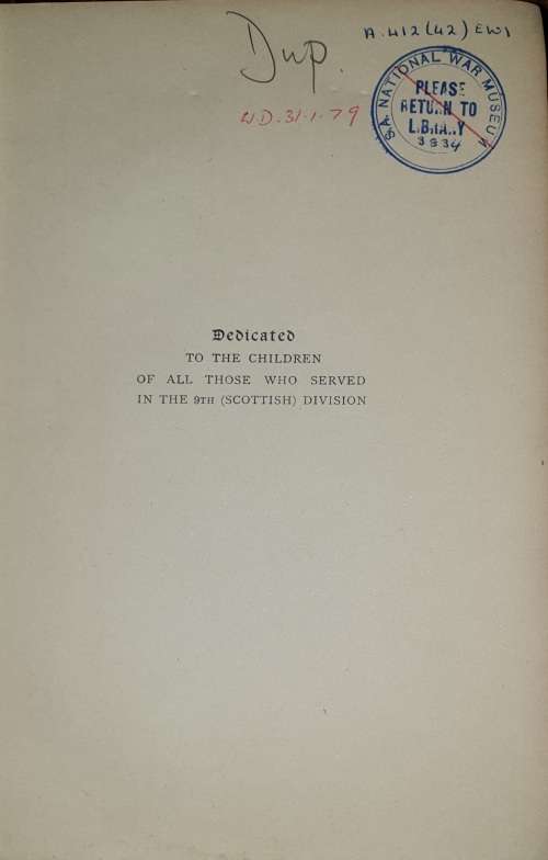 The History of the 9th (Scottish) Division - John Ewing (Presentation Copy)