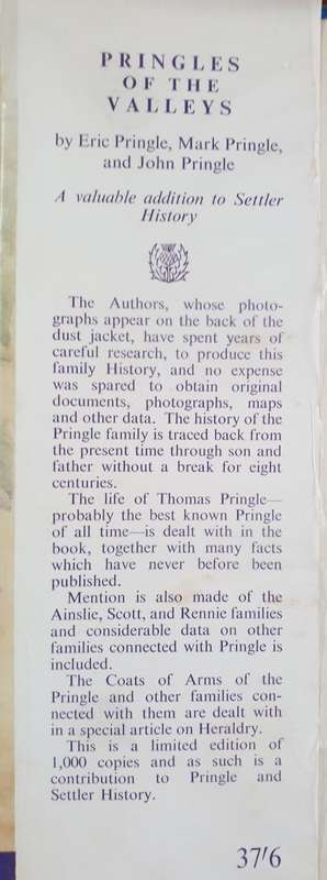 Ltd 20/1000 - Signed. Pringles of the Valley, Eric, Mark & John Pringle.