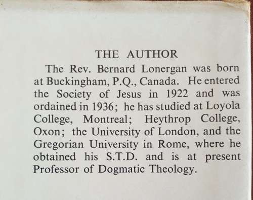 *1957* Insight. A Study of Human Understanding. Bernard J.F. Lonergan.