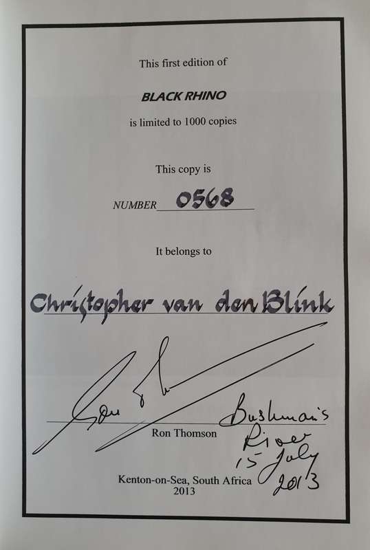 Mahohboh & Black Rhino. Both signed, Ron Thomson