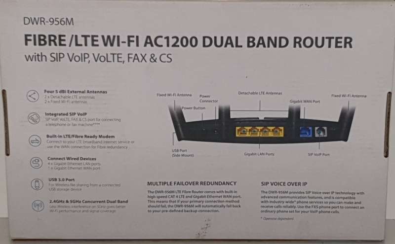 FIBRE/LTE Wi-Fi AC 1200 Dual Band Gigabit Router