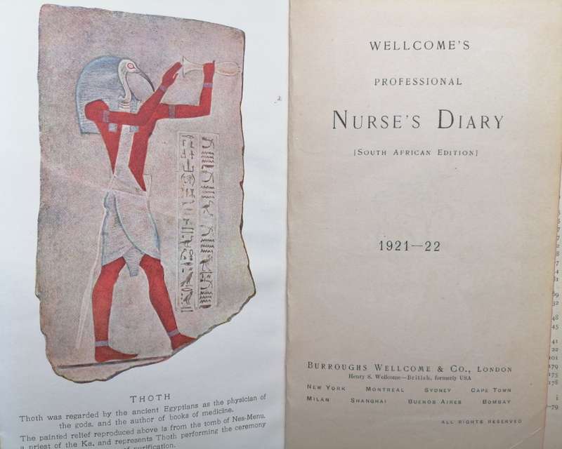 **1921 - 1922** Nurse`s Diary, South African Edition