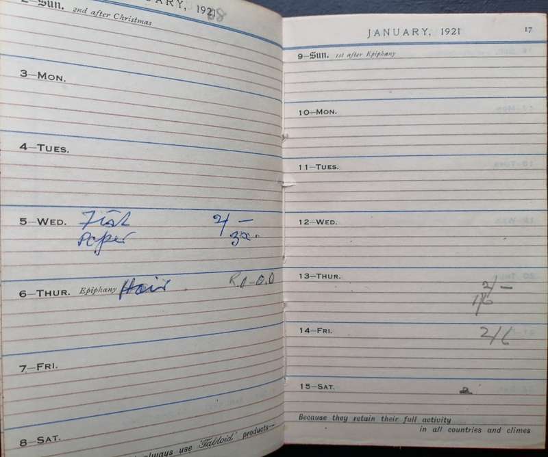 **1921 - 1922** Nurse`s Diary, South African Edition