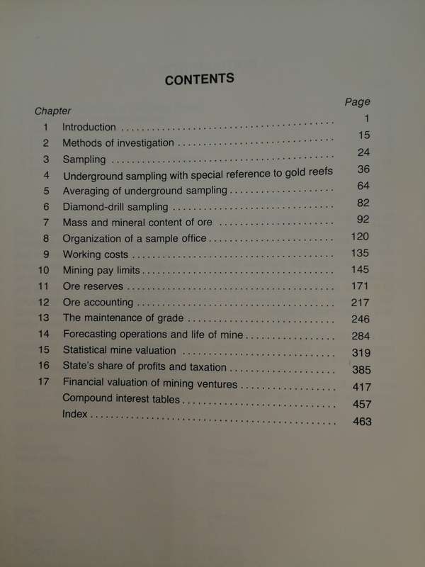 *1987* South African Mine Valuation - C.D. Storrar. Chamber of Mines of South Africa