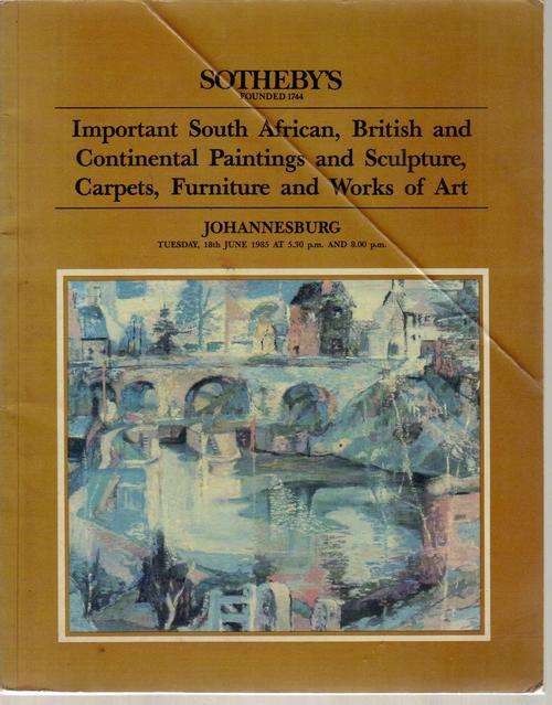 Important South African, British & Continental Paintings & Sculpture, Carpets, Furniture & works of