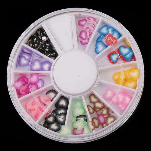 120 PCS 3D Mix Fimo Nail Art Decoration Tips polymer clay slices Wheel