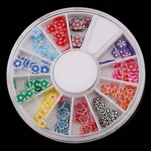 120 PCS 3D Mix Fimo Nail Art Decoration Tips polymer clay slices Wheel