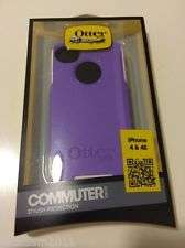 SPECIAL NEW IN BOX OtterBox Commuter Case for Apple iPhone 4 4S Purple PLUS Screen Protector Shield