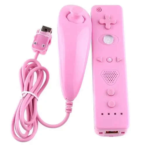 Pink Remote + Nunchuk Controller For Nintend Wii