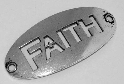 21 X 47mm - Antique Silver "Faith" Infinity Connector - 1pc