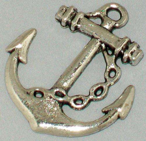 Antique Silver Anchor Infinity Charm/Connector - 1pc