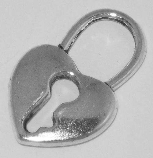 Antique Silver Lock Connector/Charm- 1pc