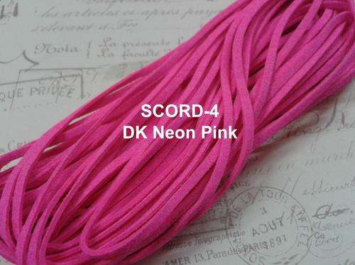 DK Neon Pink - 1.5 X 2.7mm Suede velvet leather cord - 1m