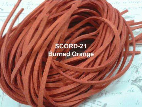 Burned Orange - 1.5 X 2.7mm Suede velvet leather cord - 1m