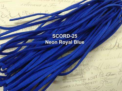 Neon Royal - 1.5 X 2.7mm Suede velvet leather cord - 1m