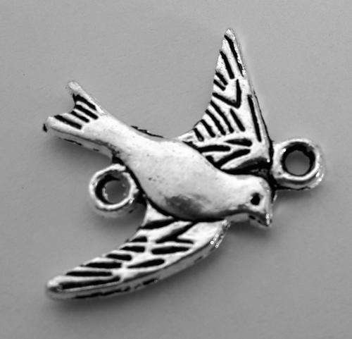 Antique Silver Infinity Bird Connector  - 1pc