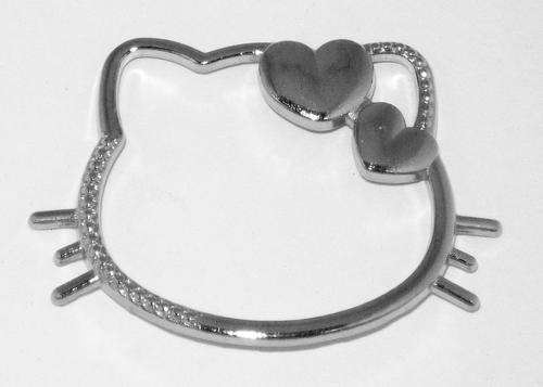 Antique Silver Infinity Hallo Kitty Connector  - 1pc