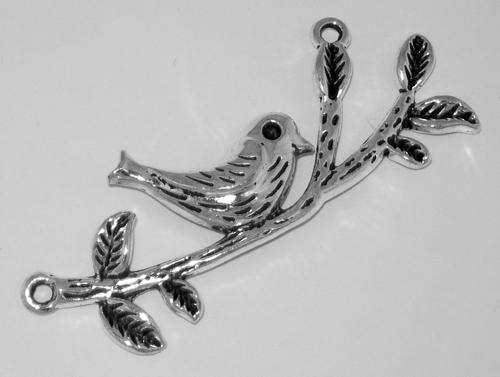 Antique Silver Infinity Bird Connector  - 1pc