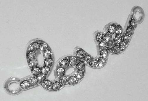 Silver Plated Love Infinity Connector - Diamond-cut Rhinestones