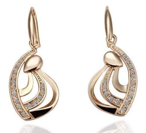 *Elegant* 18K Rose Gold Plated Earrings Genuine Austrian Crystals