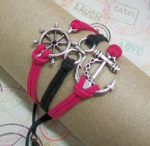 *** CLEARANCE SALE ***  Infinity Bracelet - Pink & Black