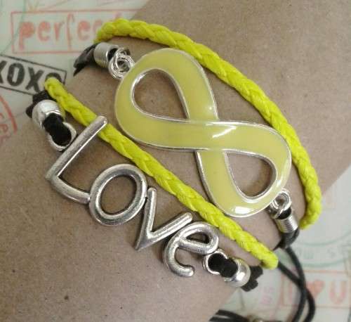 *** CLEARANCE SALE ***  Infinity Love Bracelet - Yellow & Black