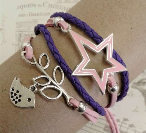 *** CLEARANCE SALE *** Star Infinity Bracelet - Pink & Purple