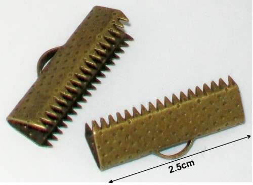 *** CLEARANCE SALE *** 50pcs - Antique Bronze Cord Ends - 2.5cm