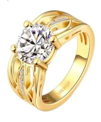 *** Absolutely Gorgeous *** 18K Gold Plated Fashion Ring AAA+ CZ - Size 7