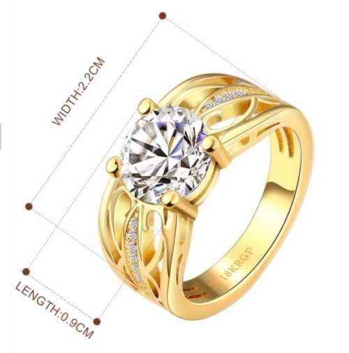 *** Absolutely Gorgeous *** 18K Gold Plated Fashion Ring AAA+ CZ - Size 7