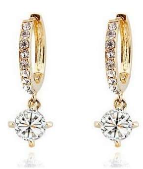 18K Silver / Gold Plated Cubic Zirconia Hoop Earrings - 3 pairs