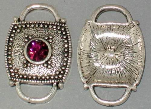 *** CLEARANCE SALE *** Antique Silver Connector - Plum Rhinestone