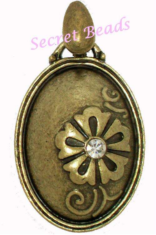 Bronze Clip on Pendant - Clear Diamant