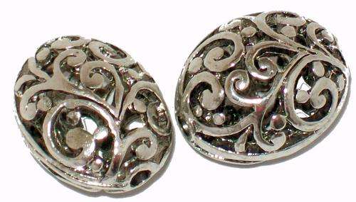 SALE - Open-work Silver Plated Metal Spacer - 1pcs