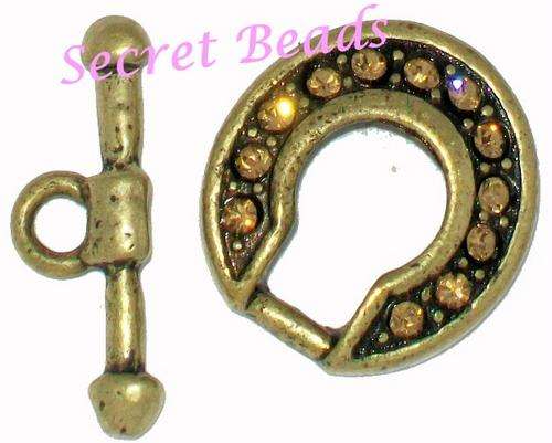 Toggle - Bronze / Champagne Diamante - 1pcs