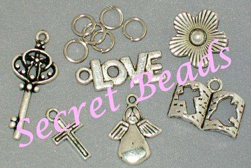 Assorted Ant. Silver Charms and Card to Someone Special - Religious