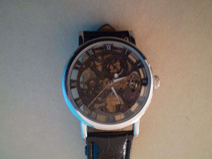 CLASSIC STYLE SKELETON MANUAL WINDING LEATHER MEN'S WATCH