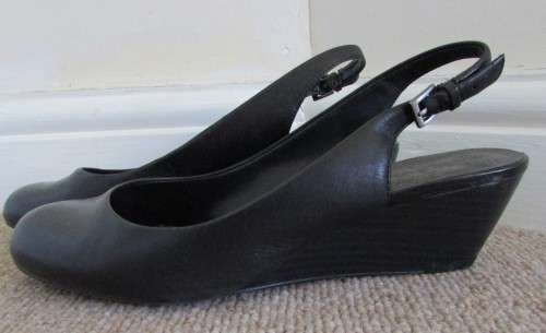 Clarks black leather wedges for sale- never worn!