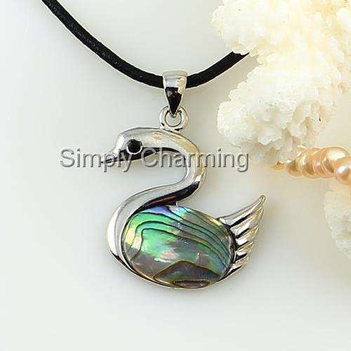 JUST ARRIVED!! Elegant Abalone Sea Shell Swan Pendant - Totally Unique !