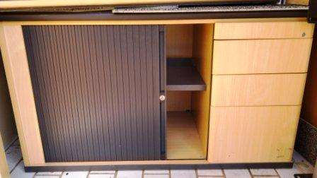 CREDENZA WITH SLIDING DOOR + 4 DRAWS