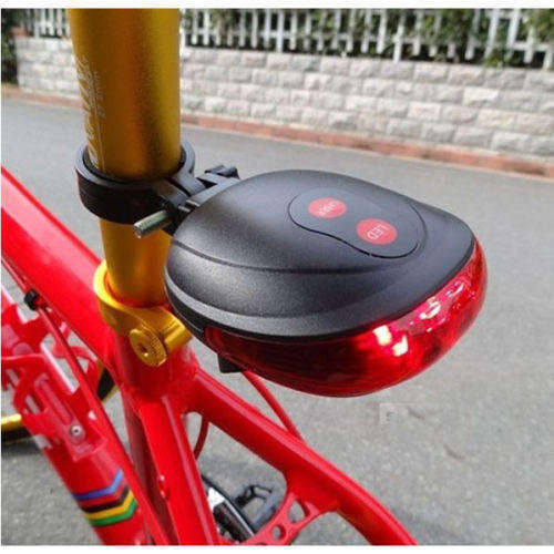 2 Laser +5 LED Flashing Lamp Rear Cycling Bicycle Bike Tail Safety Warning Light
