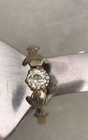 18ct solid rose and white GOLD  Solitaire diamond ring