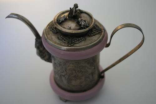 Beautiful Tibetan Tea Pot Pink Jade