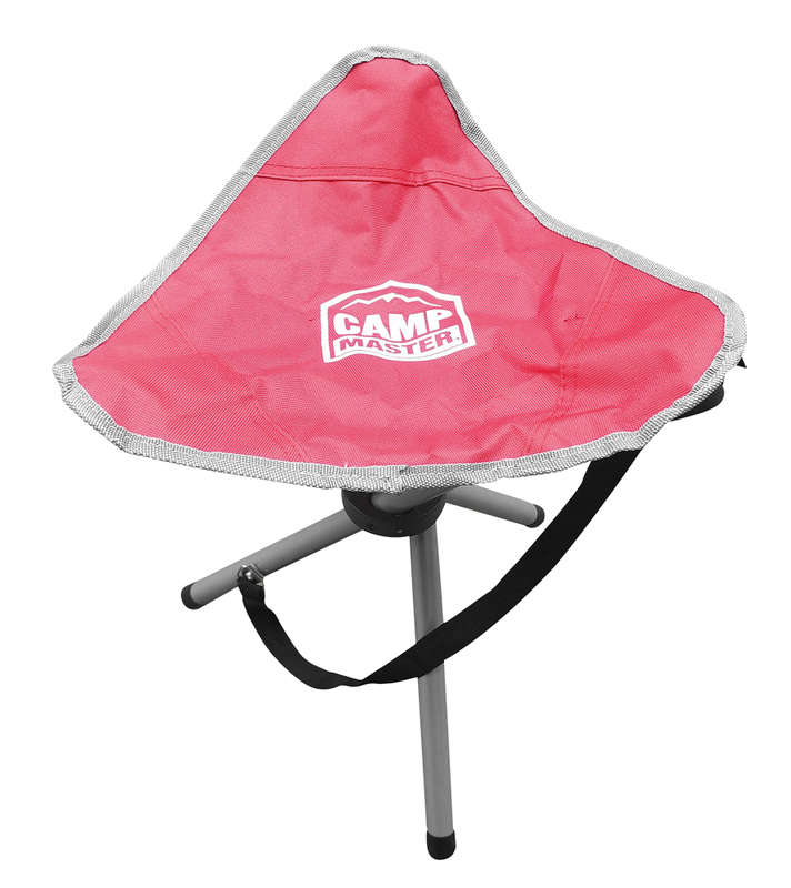 Camp Master Set of 2 Tripod Stool - Red/Silver