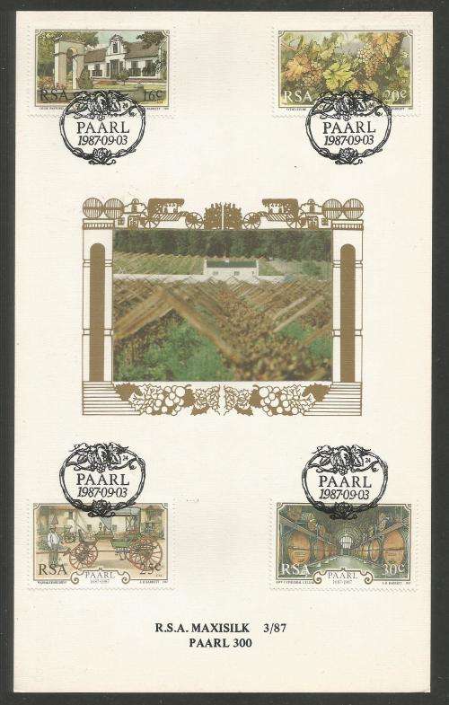 RSA 1987 PAARL 300 LIMITED EDITION MAXISILK CARD # 3/87